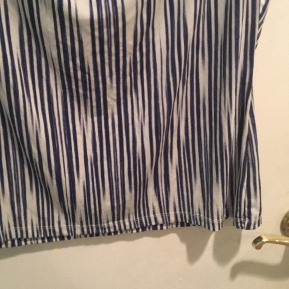 Liz Claiborne- Blue and White Striped Blouse - Picture 3 of 6